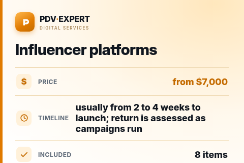 Influencer platforms — price, timeline & scope