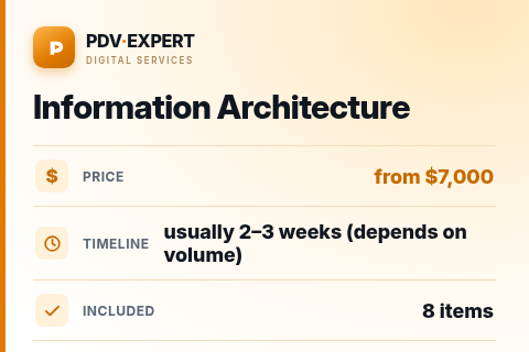 Information Architecture — price, timeline & scope