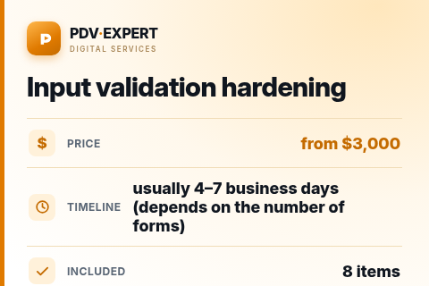 Input validation hardening — price, timeline & scope