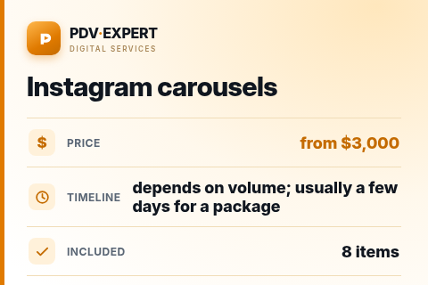 Instagram carousels — price, timeline & scope
