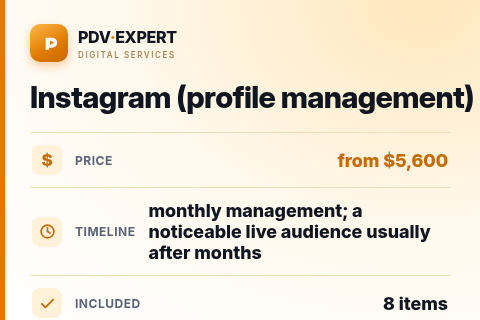 Instagram (profile management) — price, timeline & scope