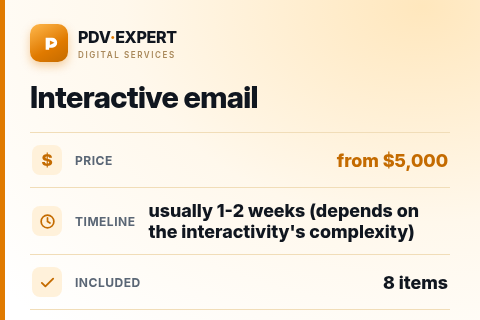 Interactive email — price, timeline & scope