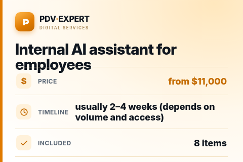 Internal AI assistant for employees — price, timeline & scope