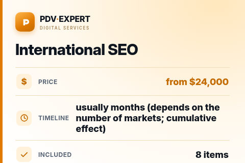 International SEO — price, timeline & scope