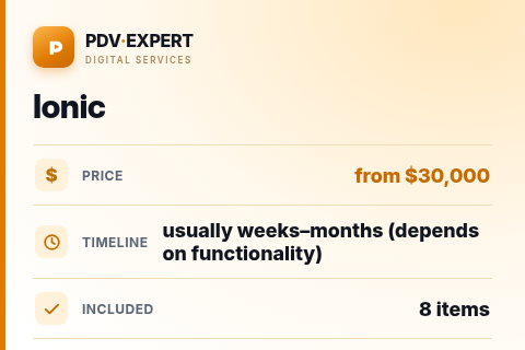 Ionic — price, timeline & scope