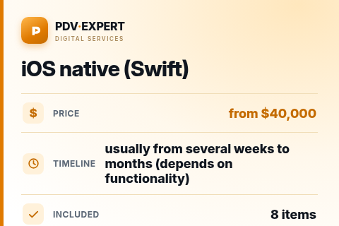 iOS native (Swift) — price, timeline & scope