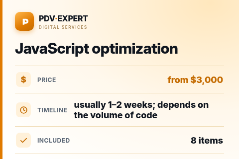 JavaScript optimization — price, timeline & scope