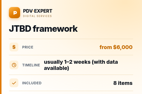 JTBD framework — price, timeline & scope