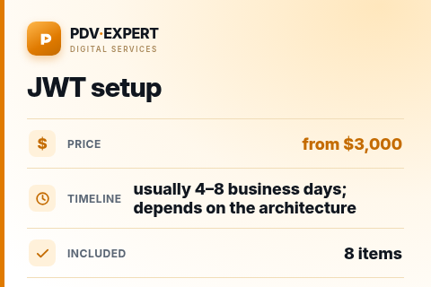 JWT setup — price, timeline & scope