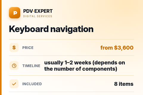 Keyboard navigation — price, timeline & scope