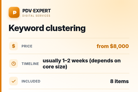 Keyword clustering — price, timeline & scope