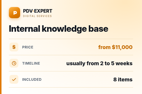 Internal knowledge base — price, timeline & scope