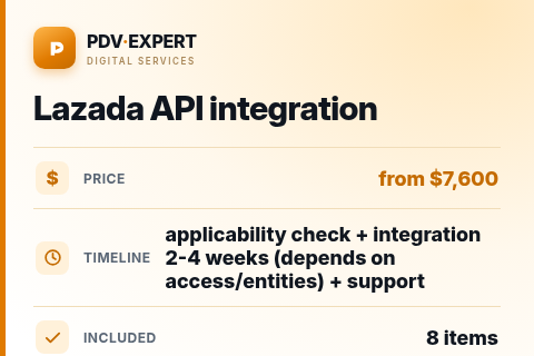 Lazada API integration — price, timeline & scope