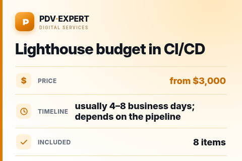 Lighthouse budget in CI/CD — price, timeline & scope