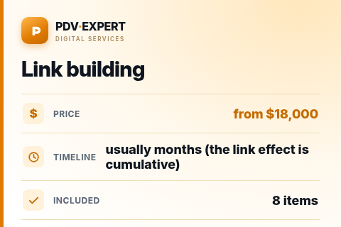 Link building — price, timeline & scope