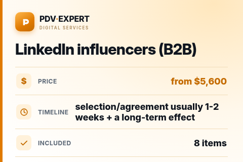 LinkedIn influencers (B2B) — price, timeline & scope