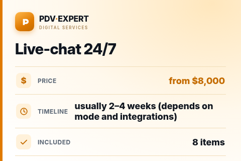 Live-chat 24/7 — price, timeline & scope