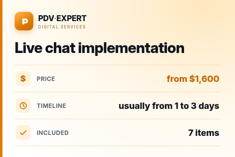 Live chat implementation — price, timeline & scope