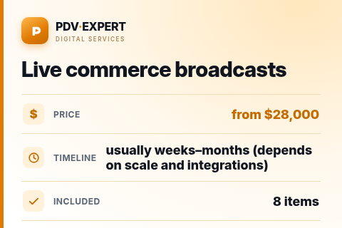 Live commerce broadcasts — price, timeline & scope