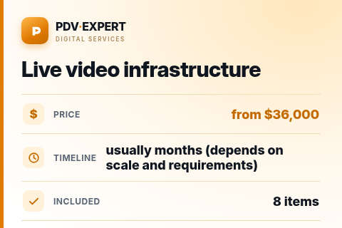 Live video infrastructure — price, timeline & scope