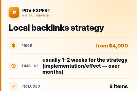 Local backlinks strategy — price, timeline & scope