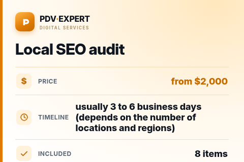 Local SEO audit — price, timeline & scope