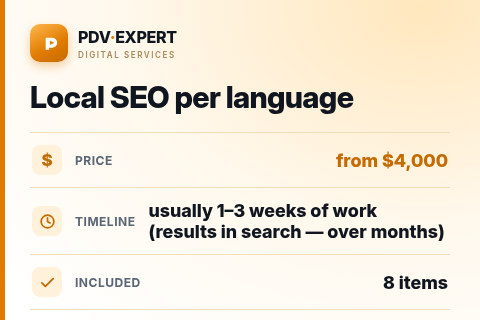 Local SEO per language — price, timeline & scope