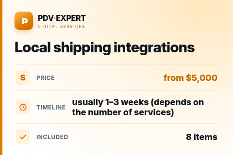 Local shipping integrations — price, timeline & scope