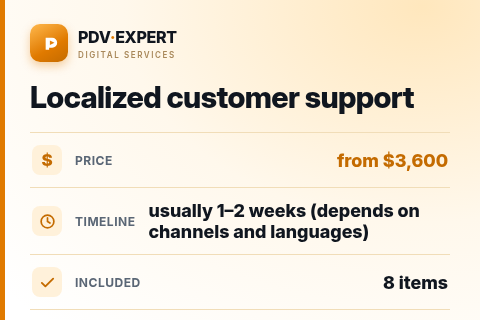 Localized customer support — price, timeline & scope