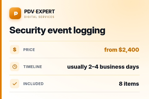 Security event logging — price, timeline & scope