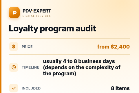 Loyalty program audit — price, timeline & scope