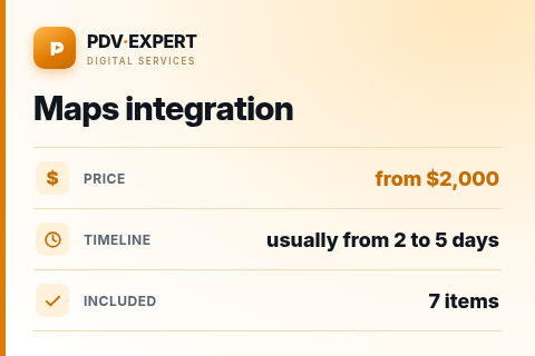 Maps integration — price, timeline & scope