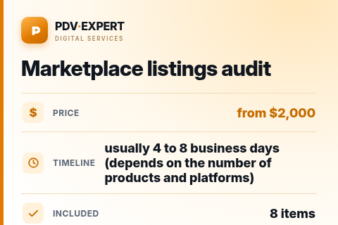 Marketplace listings audit — price, timeline & scope