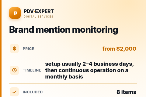 Brand mention monitoring — price, timeline & scope