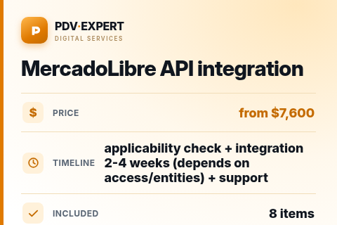 MercadoLibre API integration — price, timeline & scope