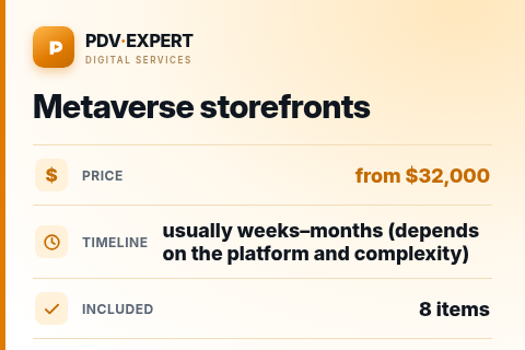 Metaverse storefronts — price, timeline & scope