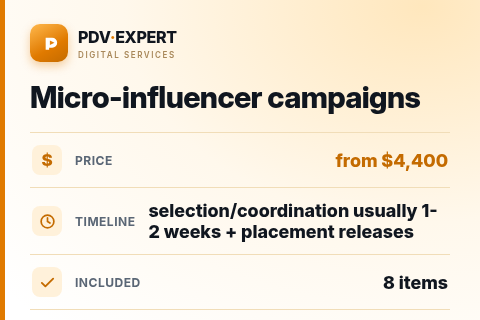 Micro-influencer campaigns — price, timeline & scope