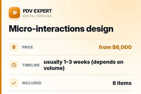 Micro-interactions design — price, timeline & scope