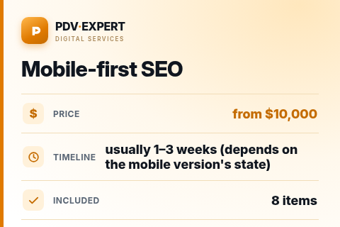 Mobile-first SEO — price, timeline & scope