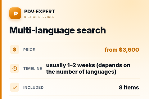 Multi-language search — price, timeline & scope