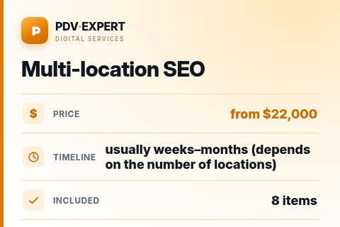 Multi-location SEO — price, timeline & scope