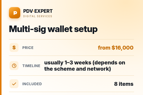 Multi-sig wallet setup — price, timeline & scope