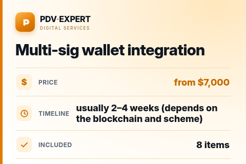 Multi-sig wallet integration — price, timeline & scope