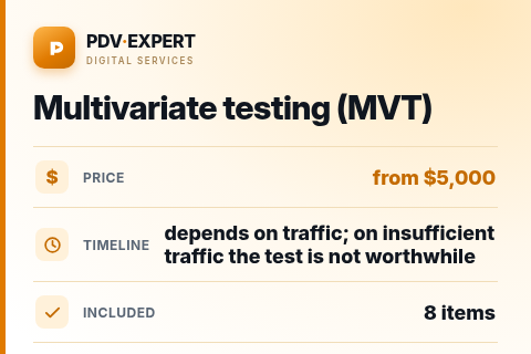 Multivariate testing (MVT) — price, timeline & scope