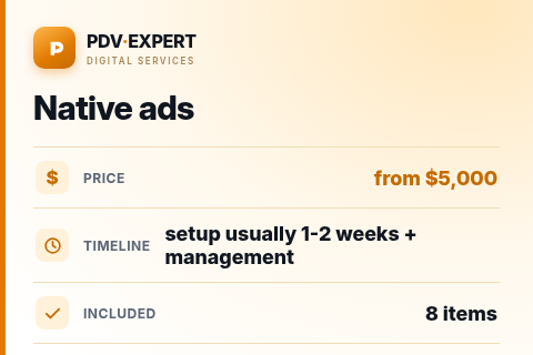 Native ads — price, timeline & scope