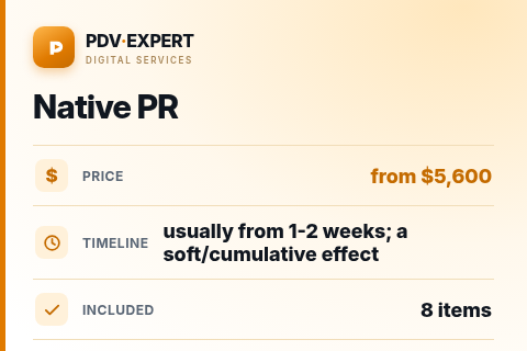 Native PR — price, timeline & scope