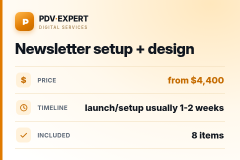 Newsletter setup + design — price, timeline & scope