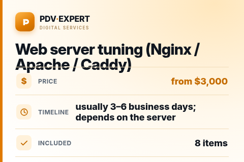 Web server tuning (Nginx / Apache / Caddy) — price, timeline & scope