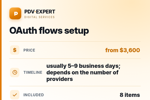 OAuth flows setup — price, timeline & scope