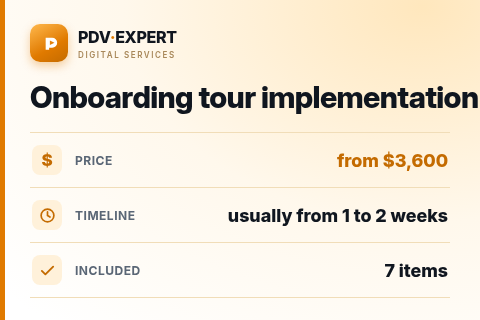 Onboarding tour implementation — price, timeline & scope
